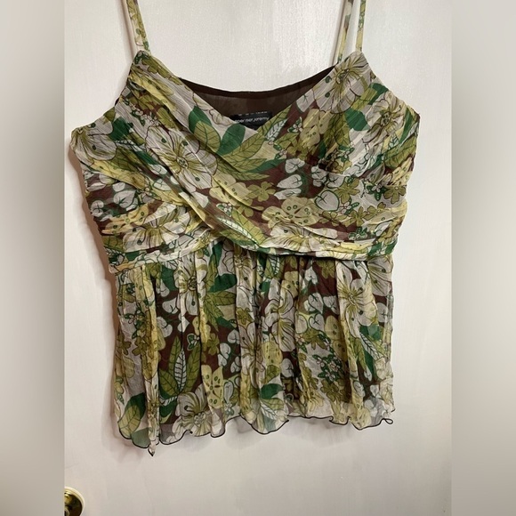 SPENSER JEREMY - Women's XL - Green Brown Floral Camisole Style Top - EUC - Picture 5 of 6